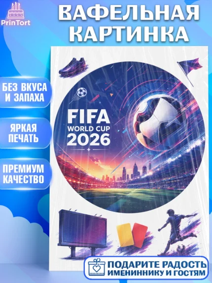 Вафельная картинка, Чемпионат Мира по Футболу, футбол, мяч, FIFA, стадион, Девочка, арт. PT224125