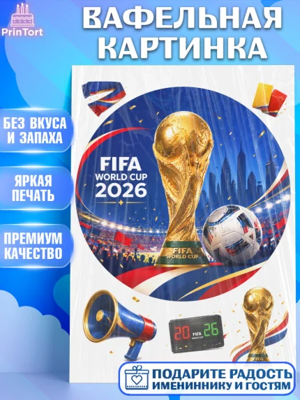 Вафельная картинка, Чемпионат Мира по Футболу, футбол, мяч, FIFA, стадион, Девочка, арт. PT224126
