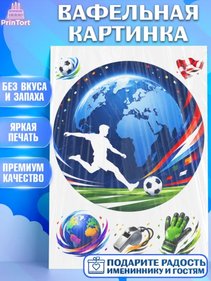 Вафельная картинка, Чемпионат Мира по Футболу, футбол, мяч, FIFA, стадион, Девочка, арт. PT224127