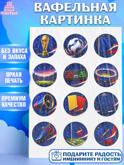 Вафельная картинка, Чемпионат Мира по Футболу, футбол, мяч, FIFA, стадион, Девочка, арт. PT224128