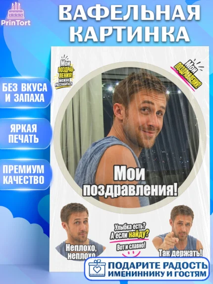 Вафельная картинка, Райн Гослинг, Райан гослинг мем, Девочка, Без конкретного повода, арт. PT224420