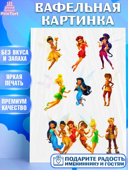 Вафельная картинка, Фея Динь Динь, Девочка, День рождения, арт. PT224758