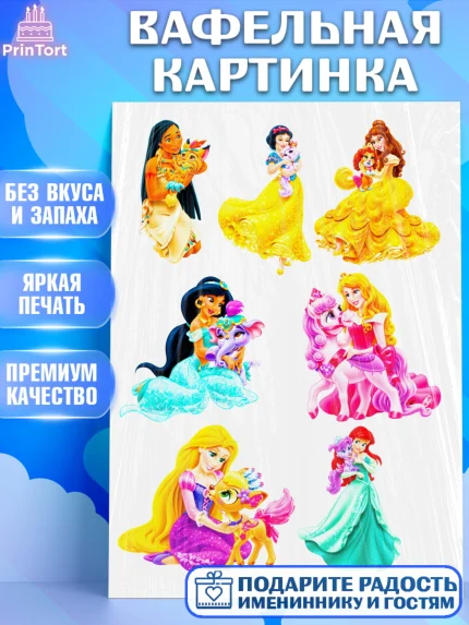 Вафельная картинка, Принцессы, Девочка, День рождения, арт. PT224771
