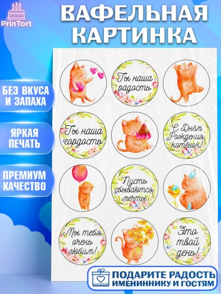 Вафельная картинка, с днем рождения, Девочка, День рождения, арт. PT224773