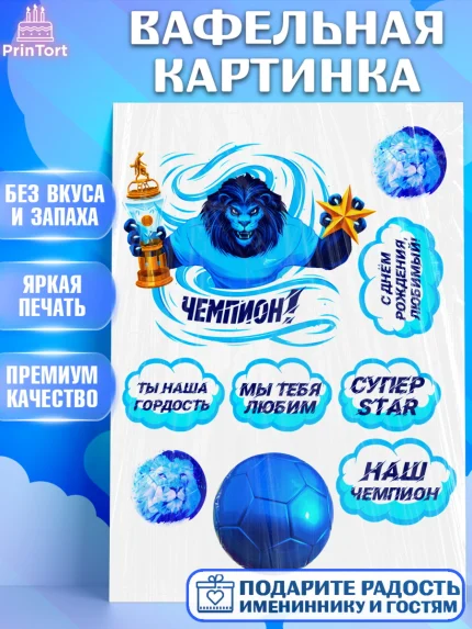 Вафельная картинка, Футбол, Спорт, Мальчик, День рождения, арт. PT224789
