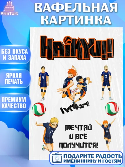 Вафельная картинка, Haikyu, Аниме, Девочка, День рождения, арт. PT225292