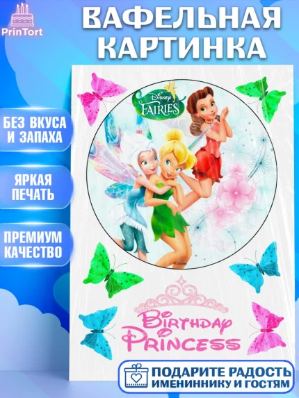 Вафельная картинка, Фея Динь Динь, Девочка, День рождения, арт. PT225569