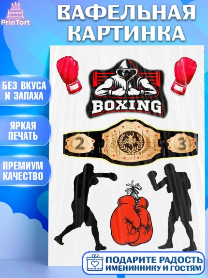 Вафельная картинка, Бокс, Мальчик, День рождения, арт. PT225912