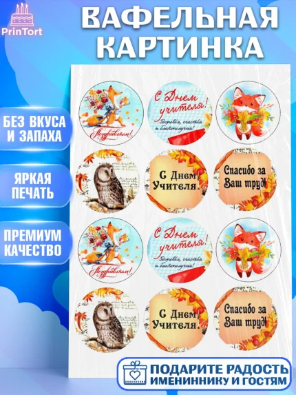Вафельная картинка, день учителя, Девушка, арт. PT226014