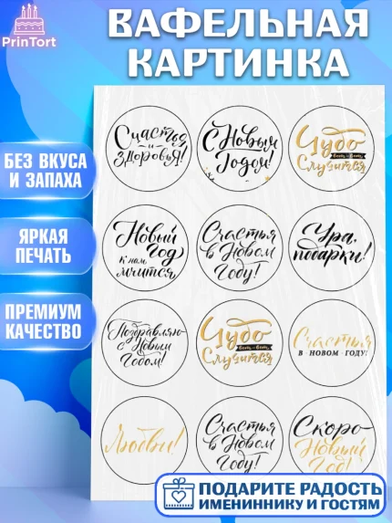 Вафельная картинка, Новый год, Девочка, День рождения, арт. PT226096