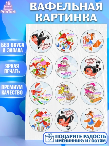 Вафельная картинка, Новый год, Девочка, арт. PT226108