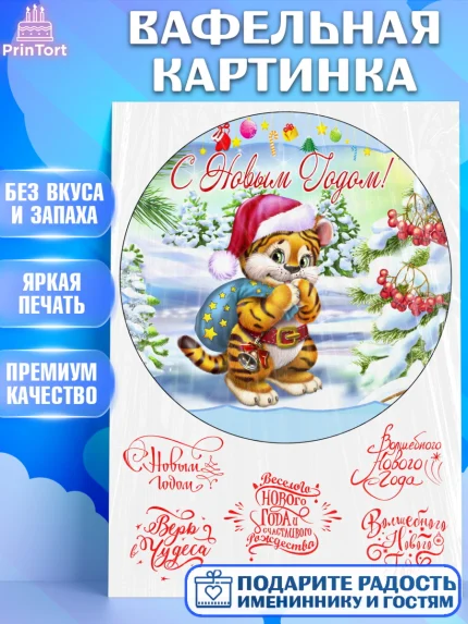 Вафельная картинка, Новый год, Девочка, арт. PT226113