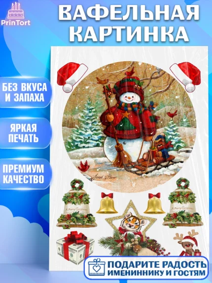 Вафельная картинка, Новый год, Девочка, арт. PT226115