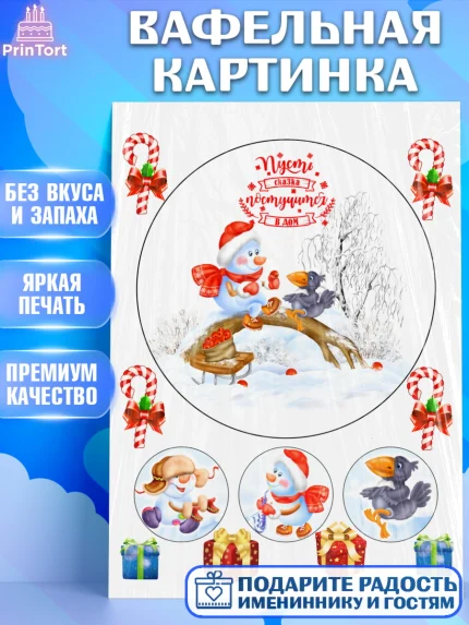 Вафельная картинка, Новый год, Девочка, арт. PT226121