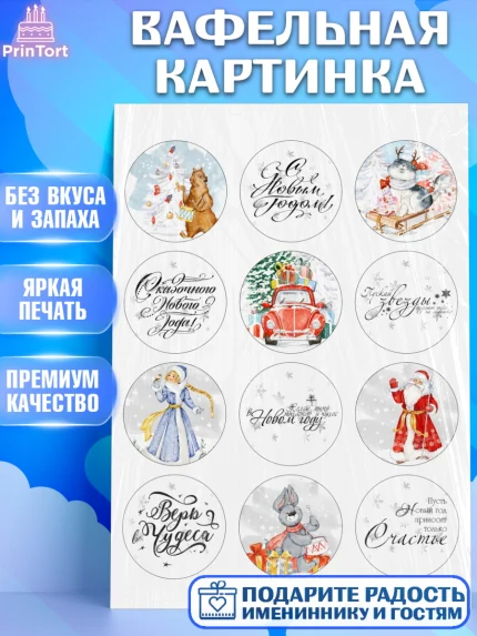 Вафельная картинка, Новый год, Девочка, арт. PT226124