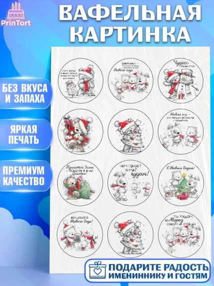 Вафельная картинка, Новый год, Девочка, арт. PT226136