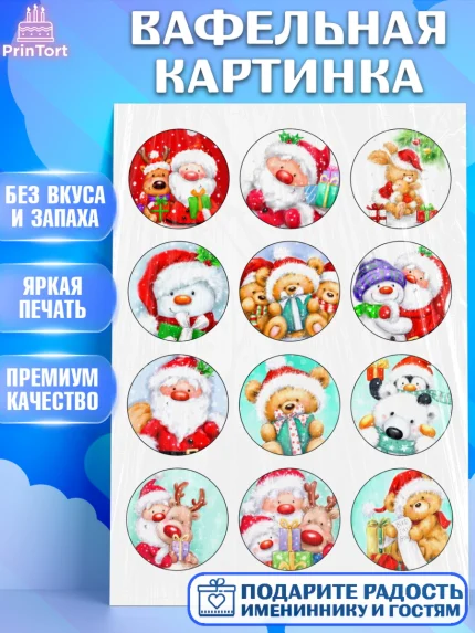 Вафельная картинка, Новый год, Девочка, арт. PT226142