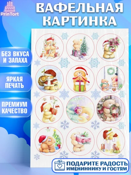 Вафельная картинка, Новый год, Девочка, арт. PT226145