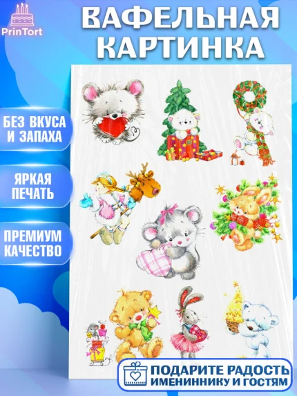 Вафельная картинка, Новый год, Девочка, арт. PT226151