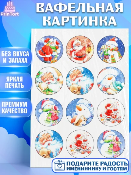 Вафельная картинка, Новый год, Девочка, арт. PT226152