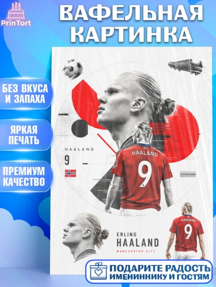 Вафельная картинка, Холланд, Футболист Холланд, Девочка, Без конкретного повода, арт. PT226312