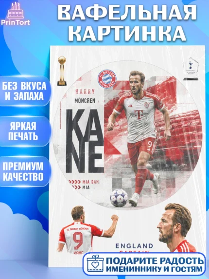 Вафельная картинка, Гари Кейн, Футболист Гари Кейн, Девочка, Без конкретного повода, арт. PT226362