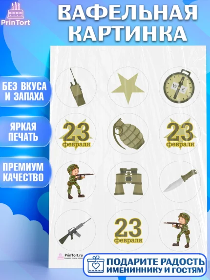 Вафельная картинка, 23 февраля, День Защитника Отечества, Мальчик, арт. PT226906