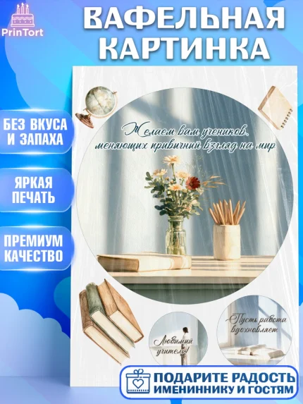 Вафельная картинка, 1 сентября учителю, Девушка, День знаний 1 сентября, арт. PT226947