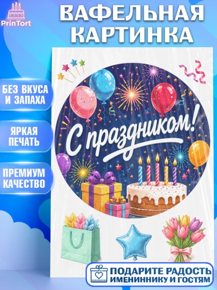 Вафельная картинка, с днем рождения, Девочка, День рождения, арт. PT226957