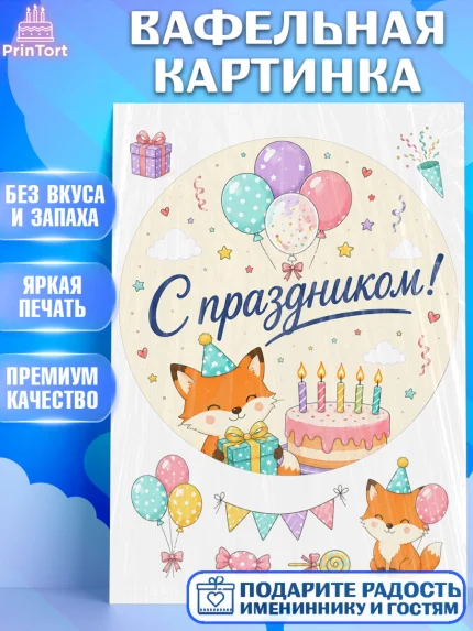 Вафельная картинка, с днем рождения, Девочка, День рождения, арт. PT226958