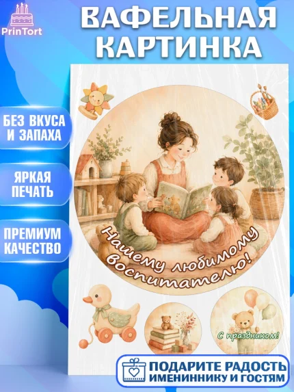 Вафельная картинка, День Воспитателя, Мальчик, арт. PT227401