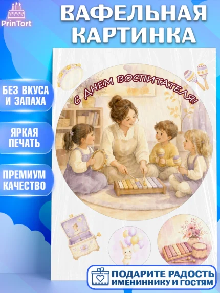 Вафельная картинка, День Воспитателя, Мальчик, арт. PT227402