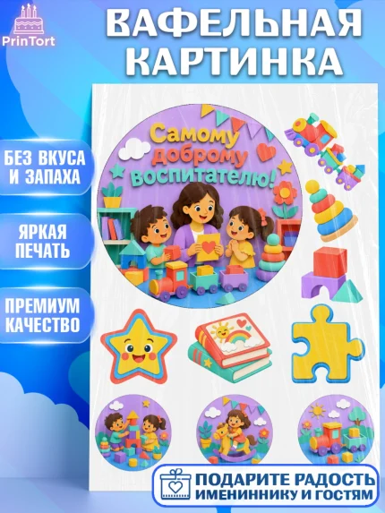Вафельная картинка, День Воспитателя, Мальчик, арт. PT227409