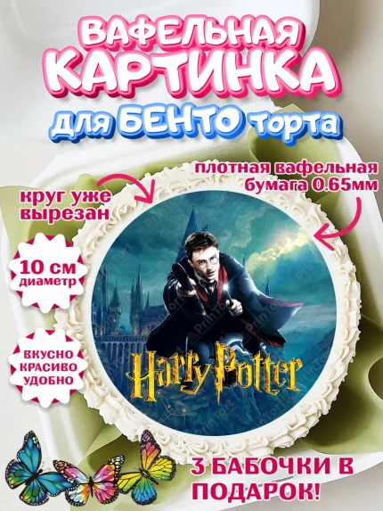 Вафельный круг для Бенто 10см, Гарри Поттер, Harry Potter, Девочка, День рождения, арт. PT301339