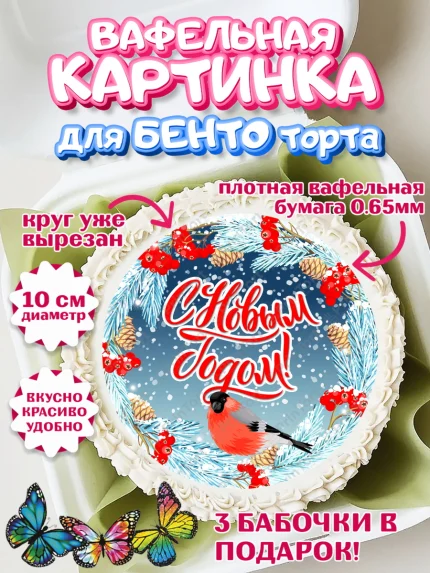 Вафельный круг для Бенто 10см, Новый год, Девочка, арт. PT301701