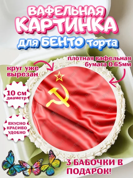 Вафельный круг для Бенто 10см, Сделан в СССР, Девочка, День рождения, арт. PT303526