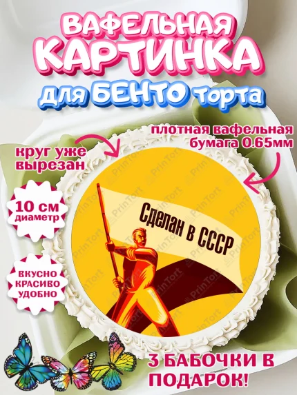 Вафельный круг для Бенто 10см, Сделан в СССР, Девочка, День рождения, арт. PT303541