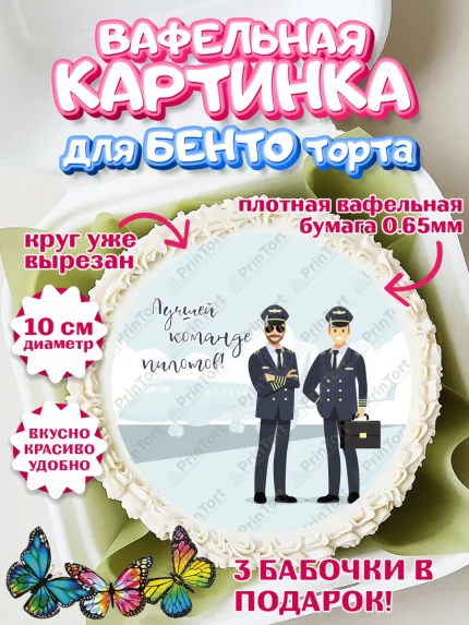 Вафельный круг для Бенто 10см, Авиация, Самолеты, Мальчик, День гражданской авиации, арт. PT304396