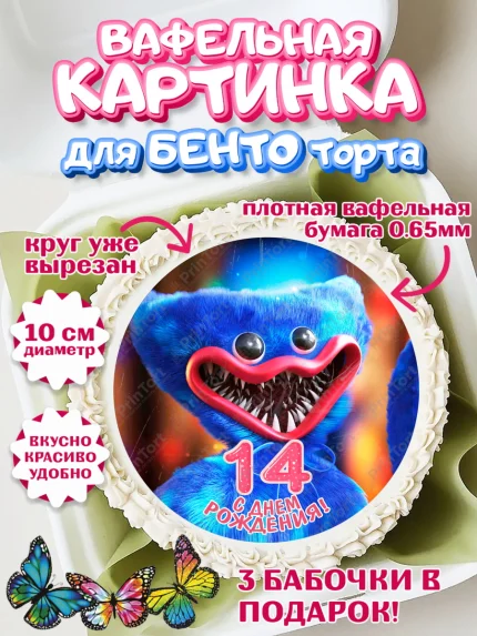 Вафельный круг для Бенто 10см, Хаги Ваги, Девочка, 14 лет, День рождения, арт. PT307435