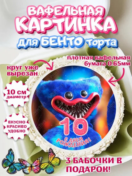 Вафельный круг для Бенто 10см, Хаги Ваги, Девочка, 10 лет, День рождения, арт. PT307439