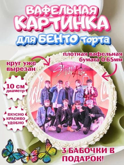 Вафельный круг для Бенто 10см, Стрей Кидс, Stray Kids, Девочка, День рождения, арт. PT309176