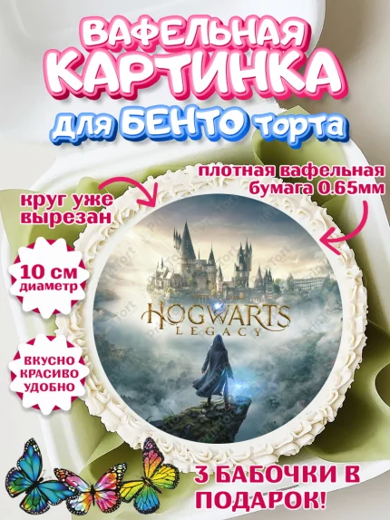 Вафельный круг для Бенто 10см, Гарри Поттер, Хогвартс Легаси, Девочка, День рождения, арт. PT309667