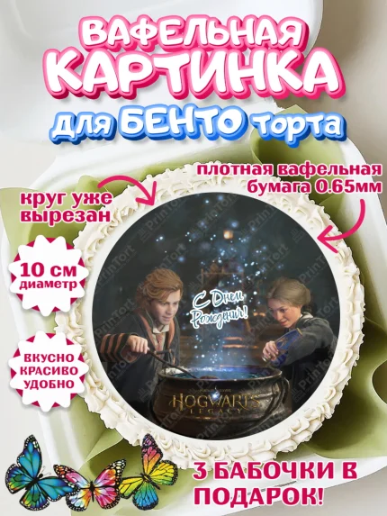 Вафельный круг для Бенто 10см, Гарри Поттер, Хогвартс Легаси, Девочка, День рождения, арт. PT309675