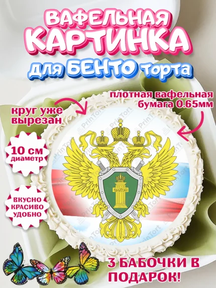 Вафельный круг для Бенто 10см, День Прокуратуры, Прокурор, Мальчик, День рождения, арт. PT310089