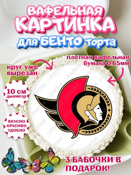 Вафельный круг для Бенто 10см, НХЛ, Хоккей, Мальчик, День рождения, арт. PT310125