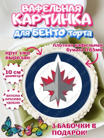 Вафельный круг для Бенто 10см, НХЛ, Хоккей, Мальчик, День рождения, арт. PT310135