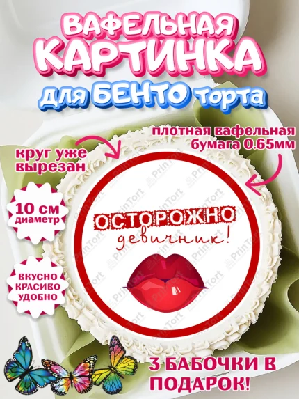 Вафельный круг для Бенто 10см, Девичник, Девушка, арт. PT310369