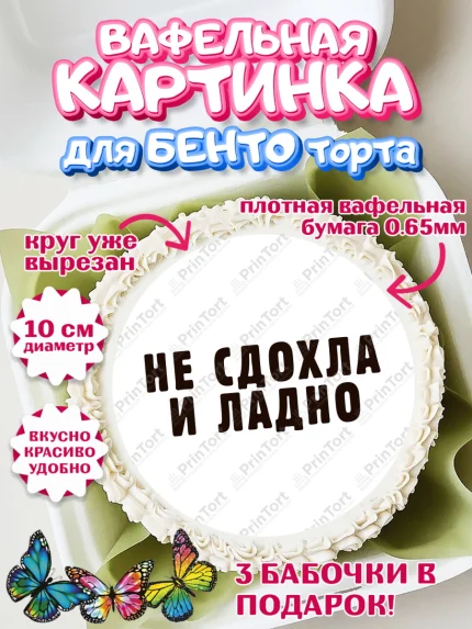 Вафельный круг для Бенто 10см, Девушке, Девочка, День рождения, арт. PT310904
