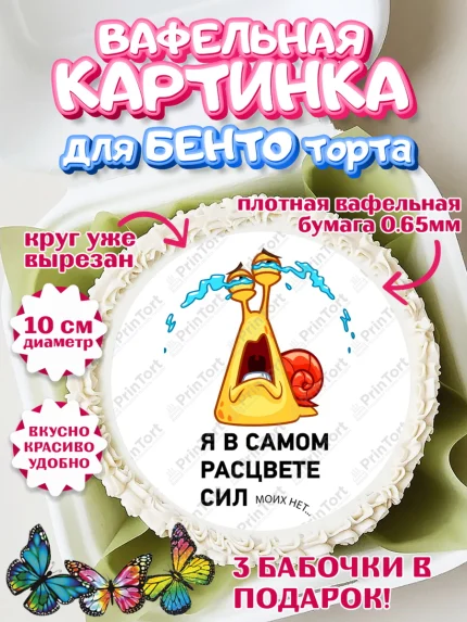 Вафельный круг для Бенто 10см, с днем рождения, Девушка, 61 год, День рождения, арт. PT312100