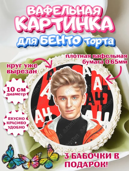 Вафельный круг для Бенто 10см, Влад А4, Влад Бумага А4, Девочка, День рождения, арт. PT313182